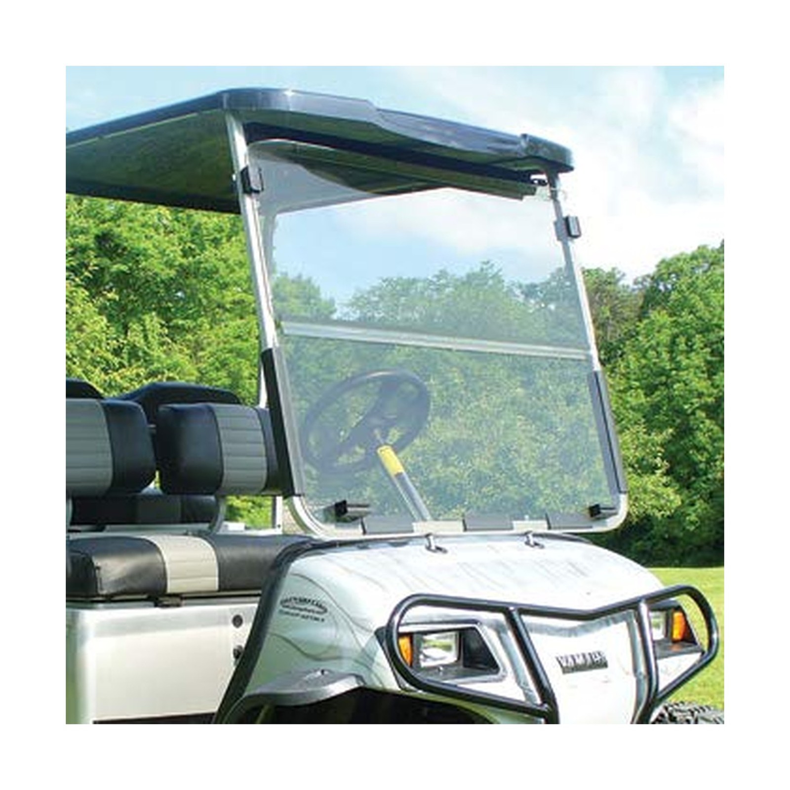 Folding Windshield for Yamaha G22/GMAX Golf Cart | Tinted | 5/32″ Thick Acrylic