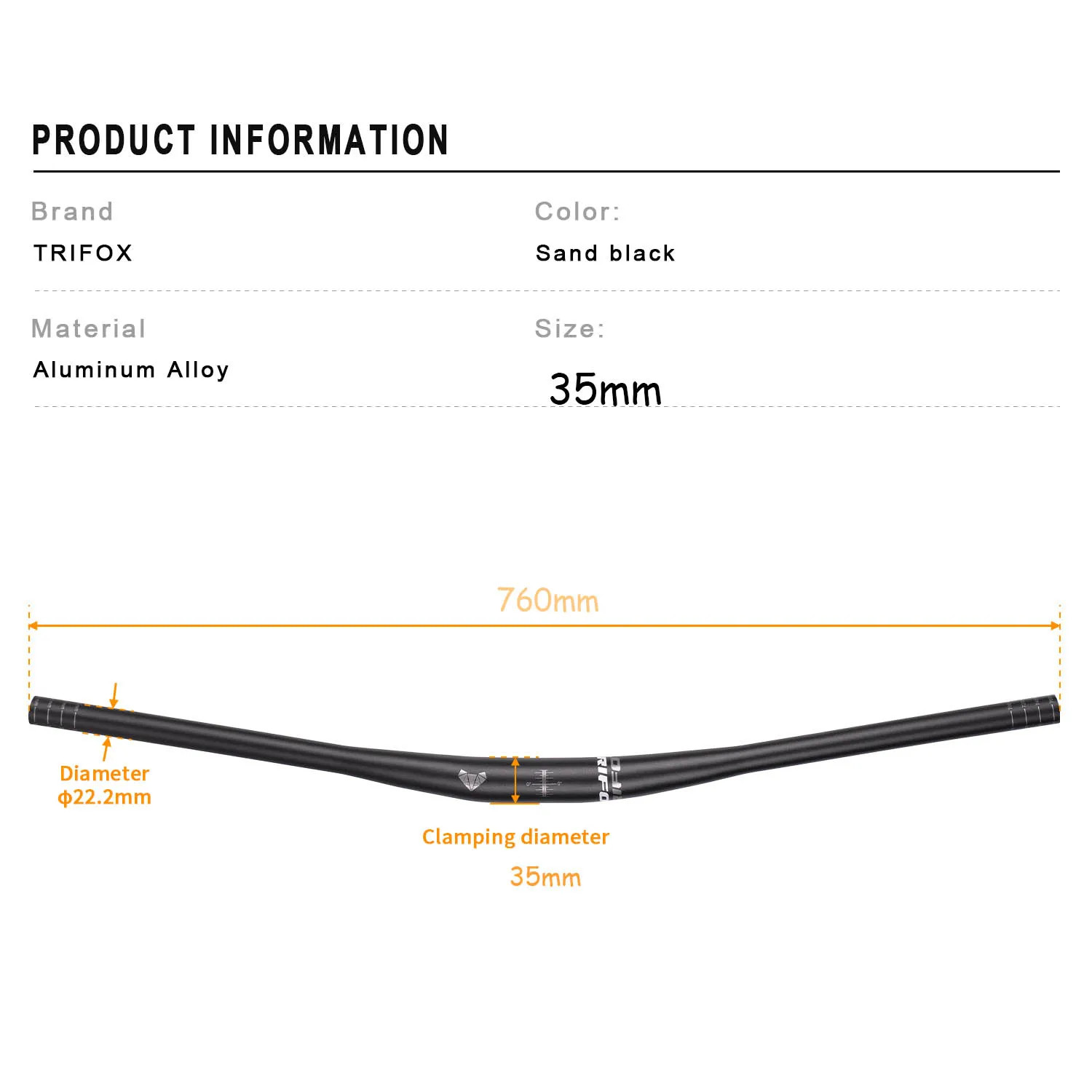Mountain Bike Handlebar with Stem 760mm MTB Bicycle Alloy Riser Flats Handlebar