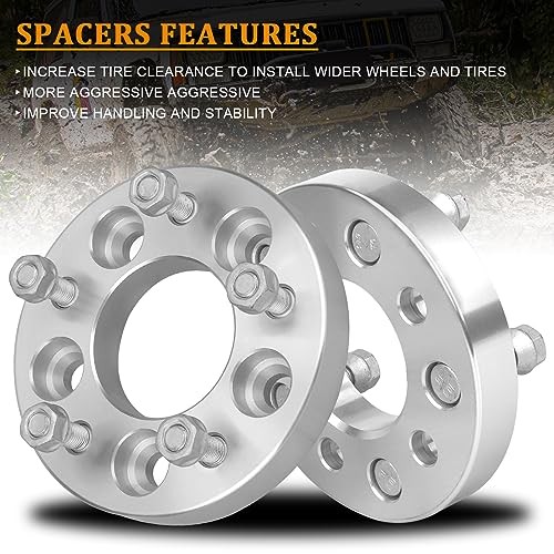 1in 5×4.5 to 5×4.75 Wheel Spacers, 4pcs 5×114.3 M12x1.5 Studs 74mm Bore