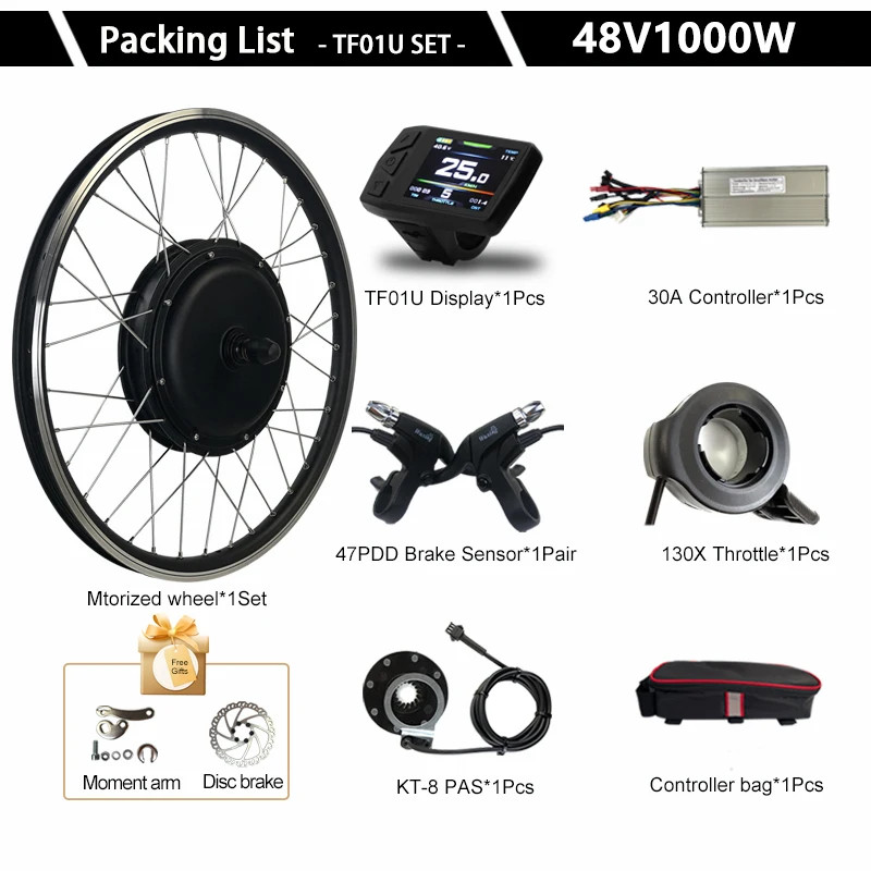 48V 1000W Front Drive Gearless Brushelss Hub Motol for E-bike Conversion Kit