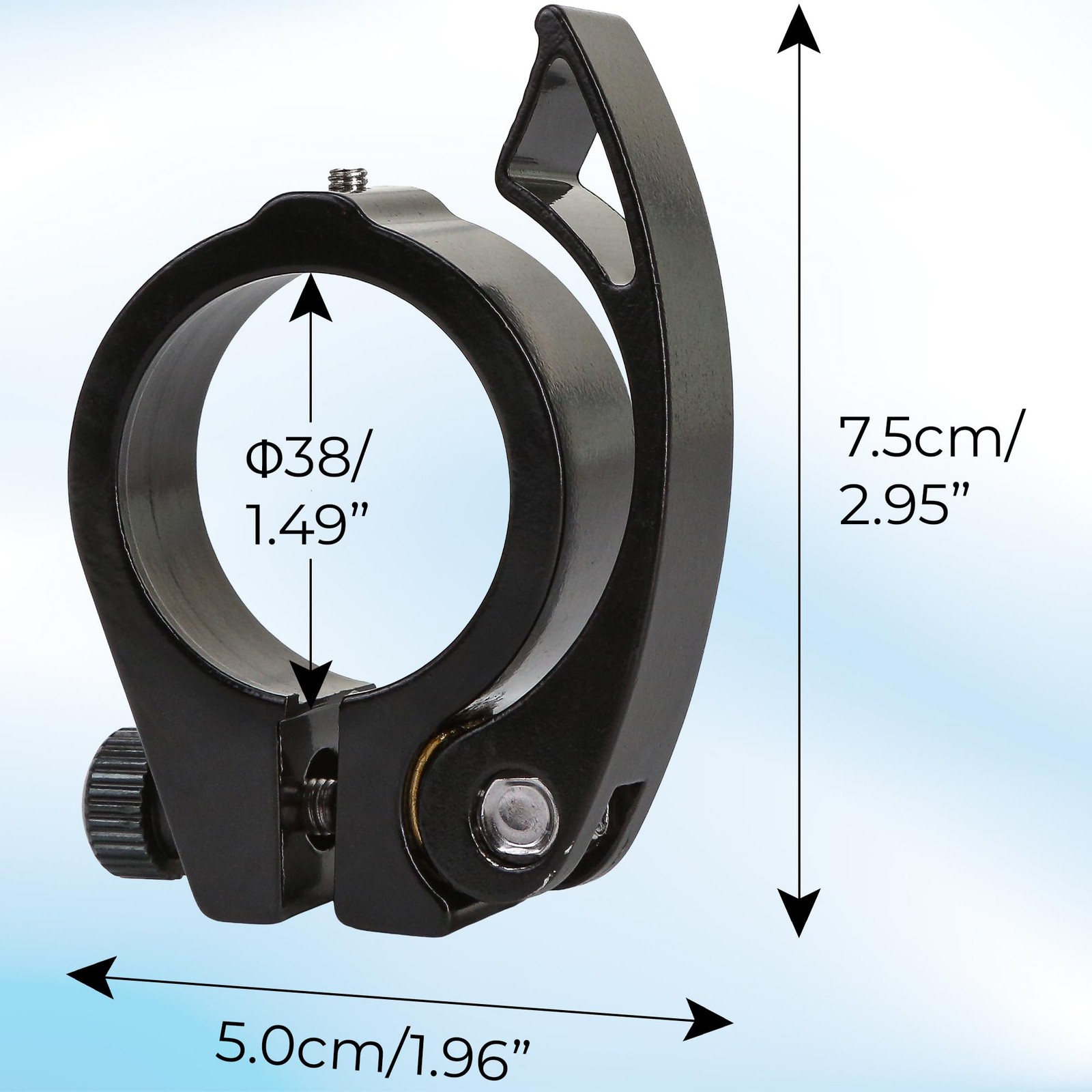38mm Bike Seat Post Clamp Aluminium Alloy Quick Release Tube Clamp Lightweigh…