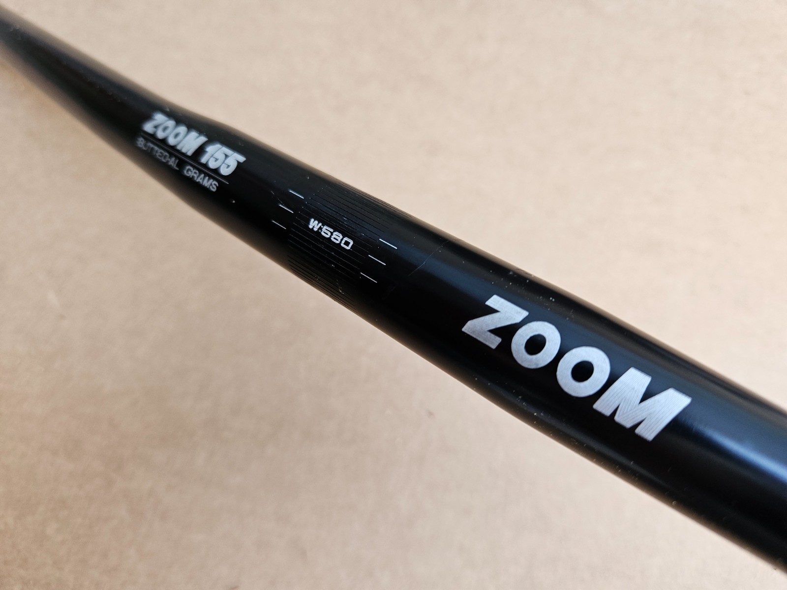 Vintage 90s ZOOM 155 Aluminum Mountain Hybrid Bike Flat Bars 58cm x 25.4mm Black