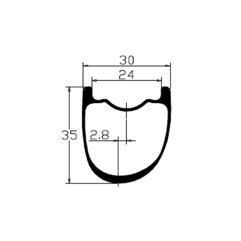 650b 29er Gravel Road Bike Carbon Rim 35*30mm Hookless UD 12K Matte Glossy