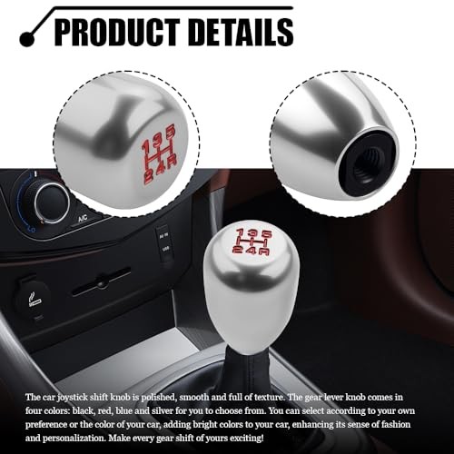 Car Gear Shift Knobs, Shifter Knobs, Aluminum Alloy Car Stick Shift Knob Silver