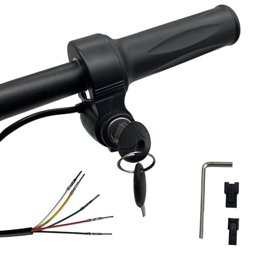 Ebike Full Twist Throttle with Key Ignition 5 pin, 12v-72v Universal Voltage,