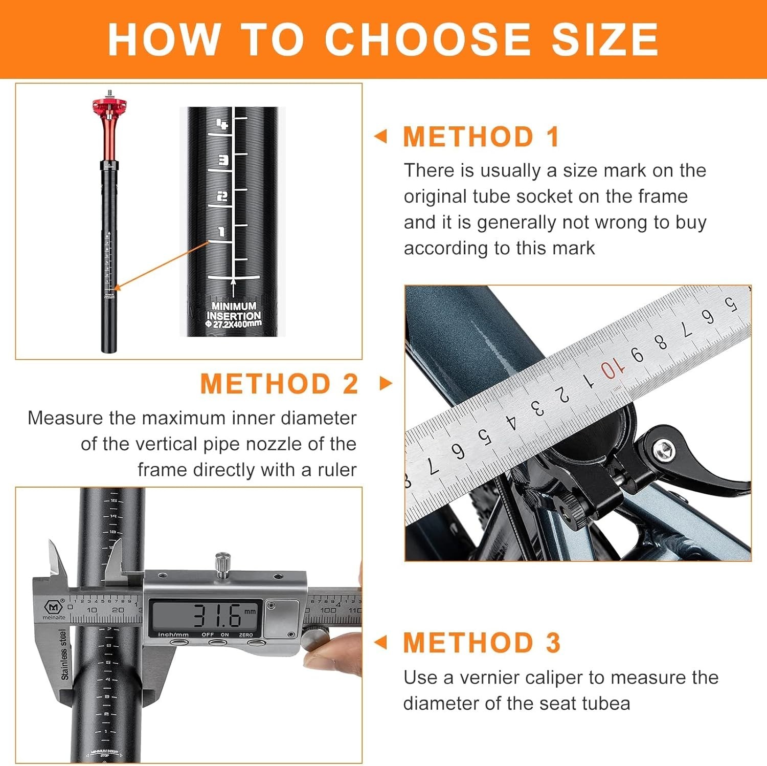 Suspension Seatpost for Bicycles – 27.2/30.9/31.6 X 400mm Shock Absorbing Bik…
