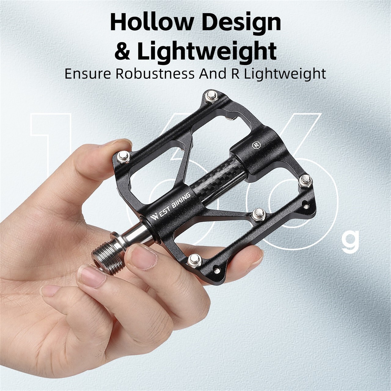WEST BIKING 3 Bearings Bike Pedals Titanuim Axle Carbon Cover Bicycle Pedals