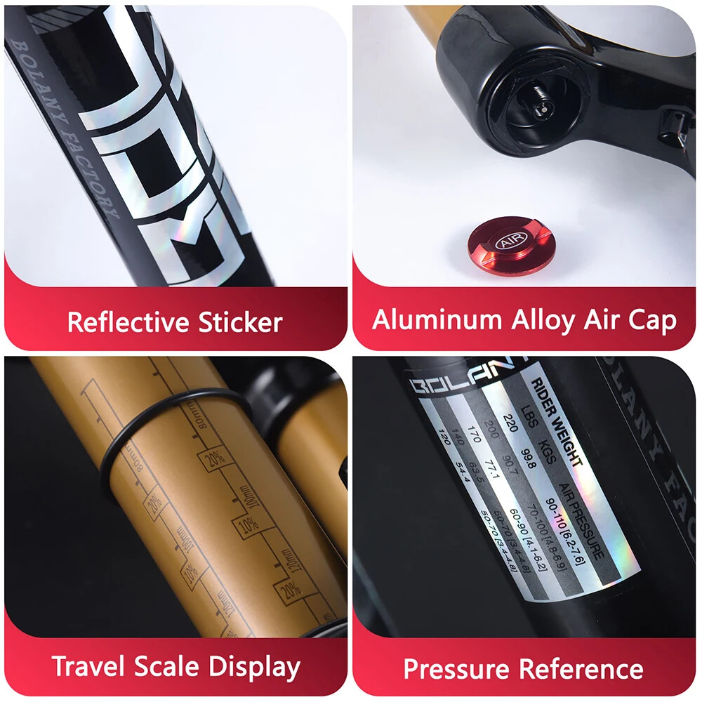 26/27.5/29Inch Mountain Bike Air Supension Frok 120mm Air and Oil Remote QR Fork