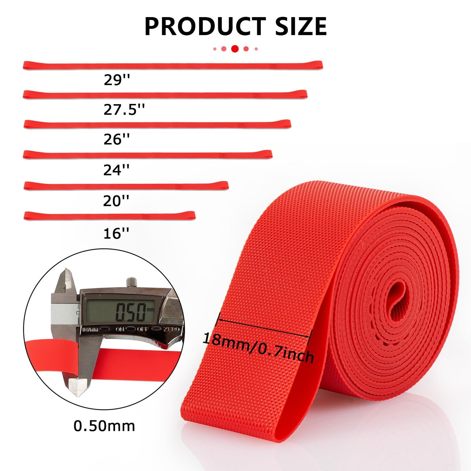 Bike Rim Strips Bicycle Rim Tape 16 Inch 18mm 1 Pair