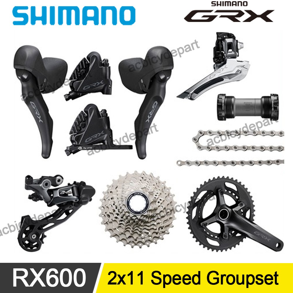 Shimano GRX RX600 RX400 2×11 Speed Groupset for Gravel Road Bike 170/172.5/175mm