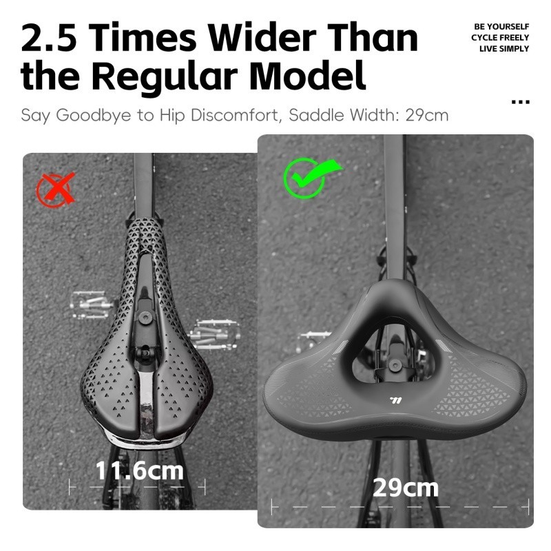 WEST BIKING Bicycle Saddle Shock Absorption Comfort Bike Widen Thicken Cushion