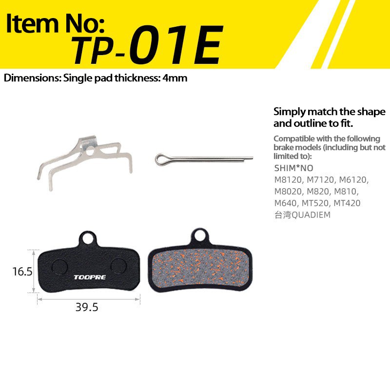 Avid BB5 Shimano M446 M355 M395 Disc Brake Pads Semi-Metallic MTB 2 Pairs