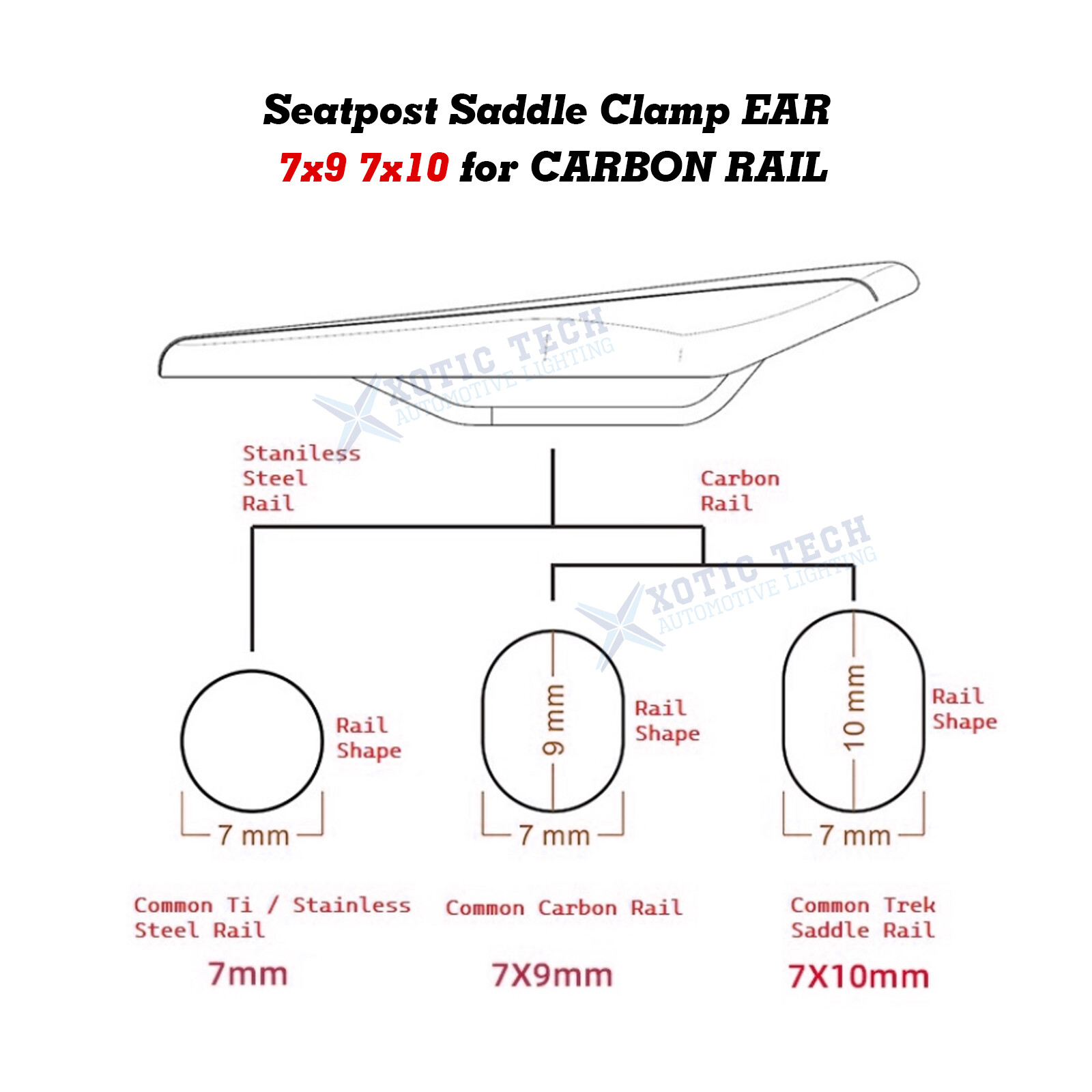 Seatpost Ear Clamp 7×9 7×10 Ti Bolt CARBON RAIL for TREK Madone Domane Emonda