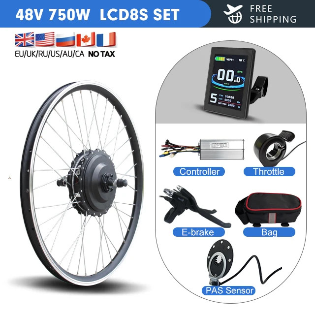 E-bike Conversion Kit 750W 48V Rear Cassette Brushless Gear Hub Motor Wheel