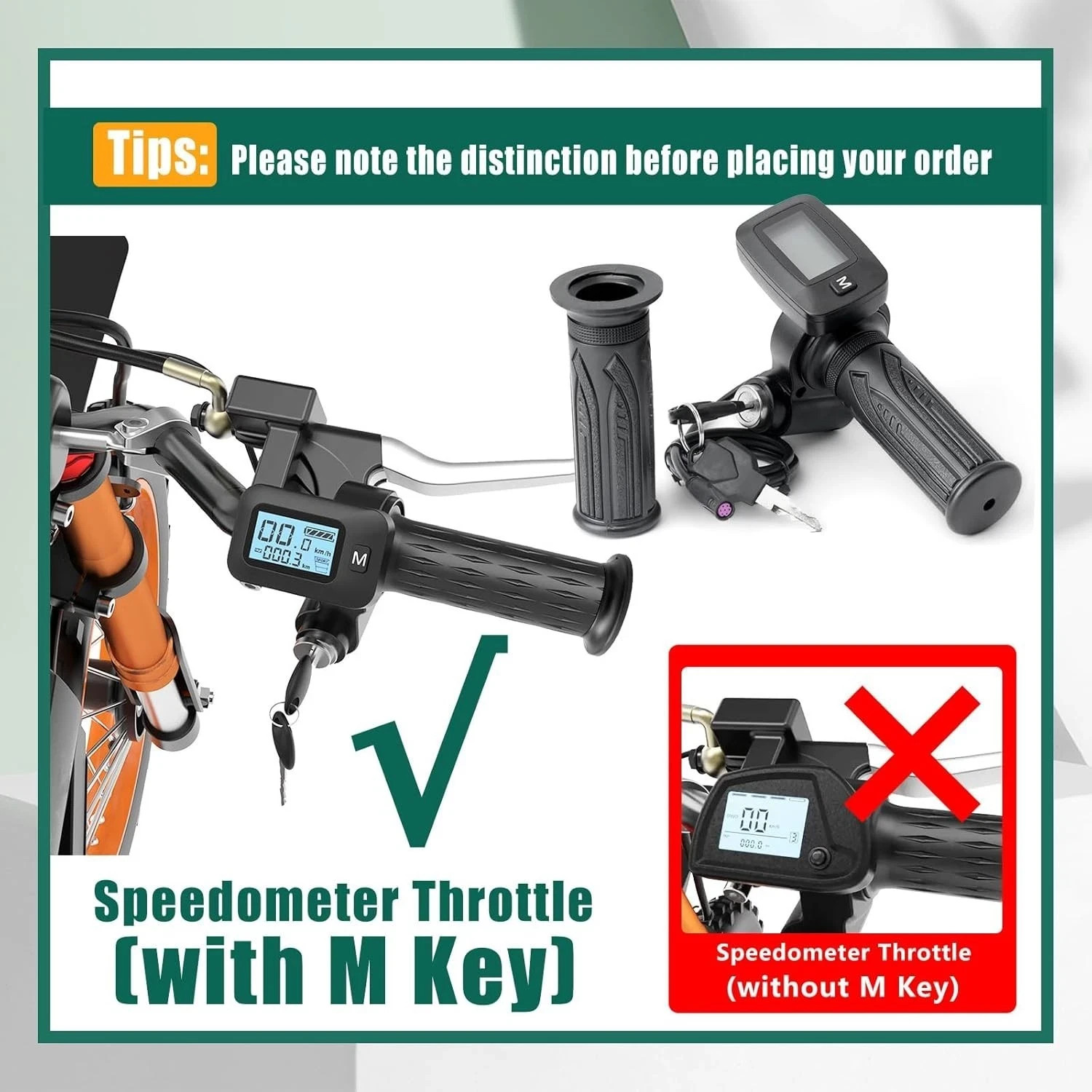48V Ebike Speedometer Throttle with M Key Replacement for Tuttio Soleil 01