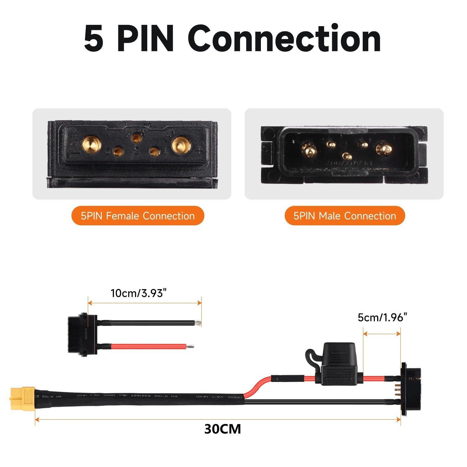 E-bike Hailong Battery Discharge Connector 4Pin/5Pin/6Pin Male&Female XT60 Cable