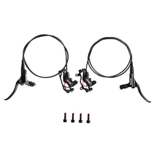 Z00M HB876 4-Pistons Hydraulic Disc Brake Set, MTB Front+Rear Brake-Black