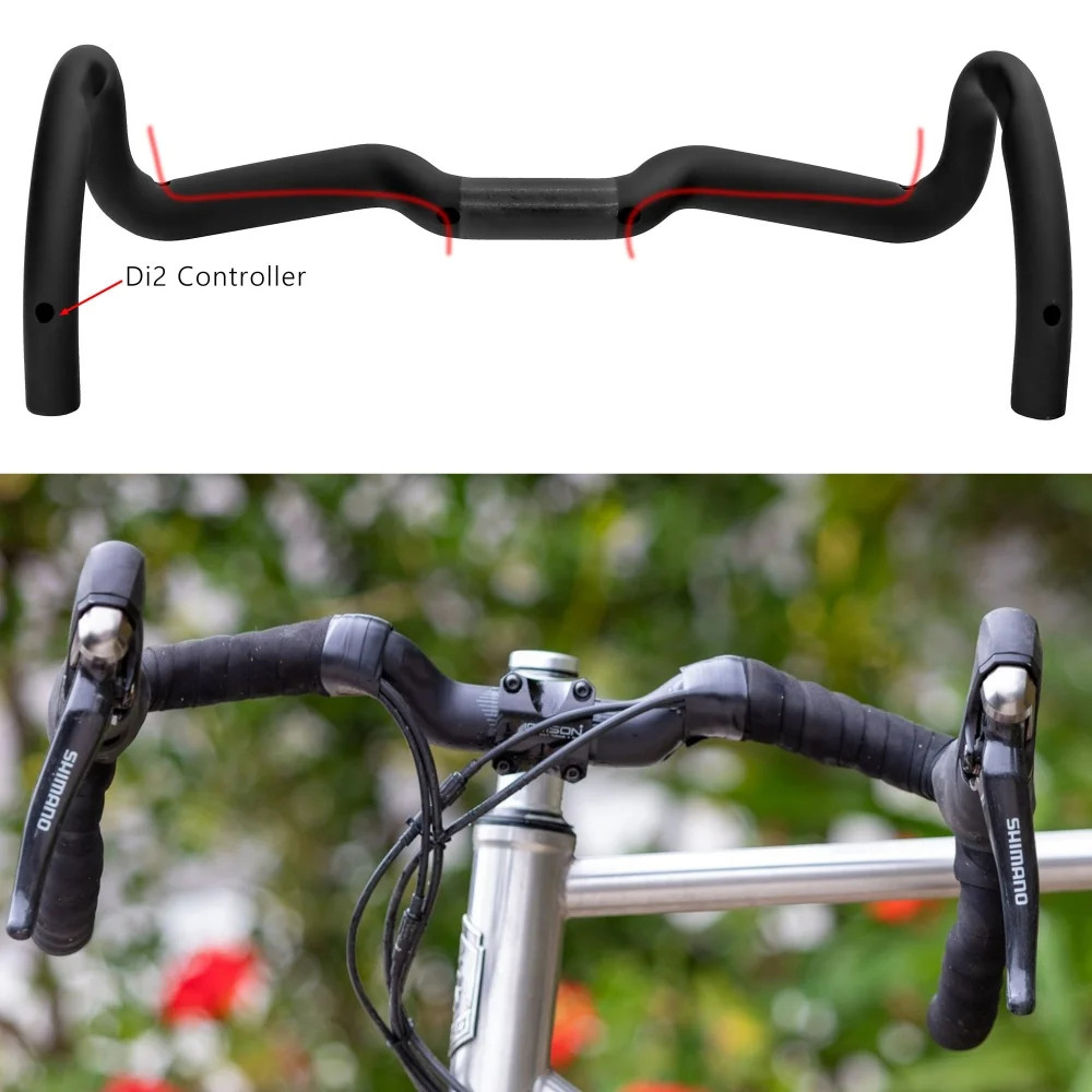 Carbon Fiber Gravel Bent Bar Racing Bicycle Handlebar 380/400/420/440mm Width