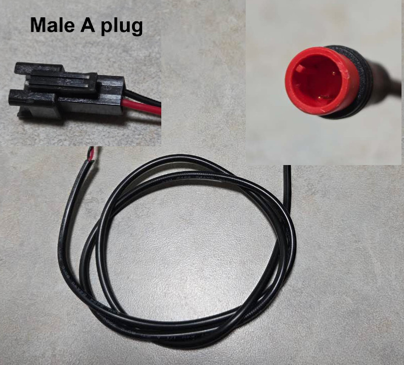 M8 2p WP male plug to JST 2pin adaptor for E bike brake / light USA seller