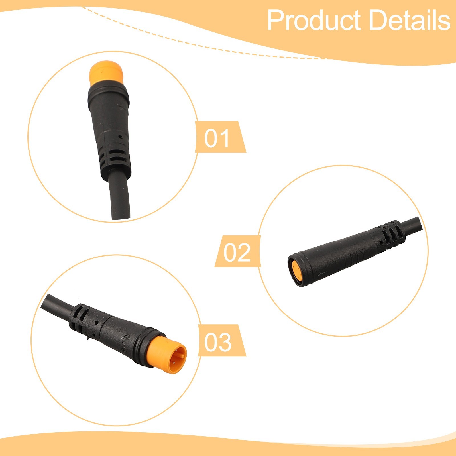 Male to Female/Female to Male 3Pin Adapter Cable for EBike Brake Handle