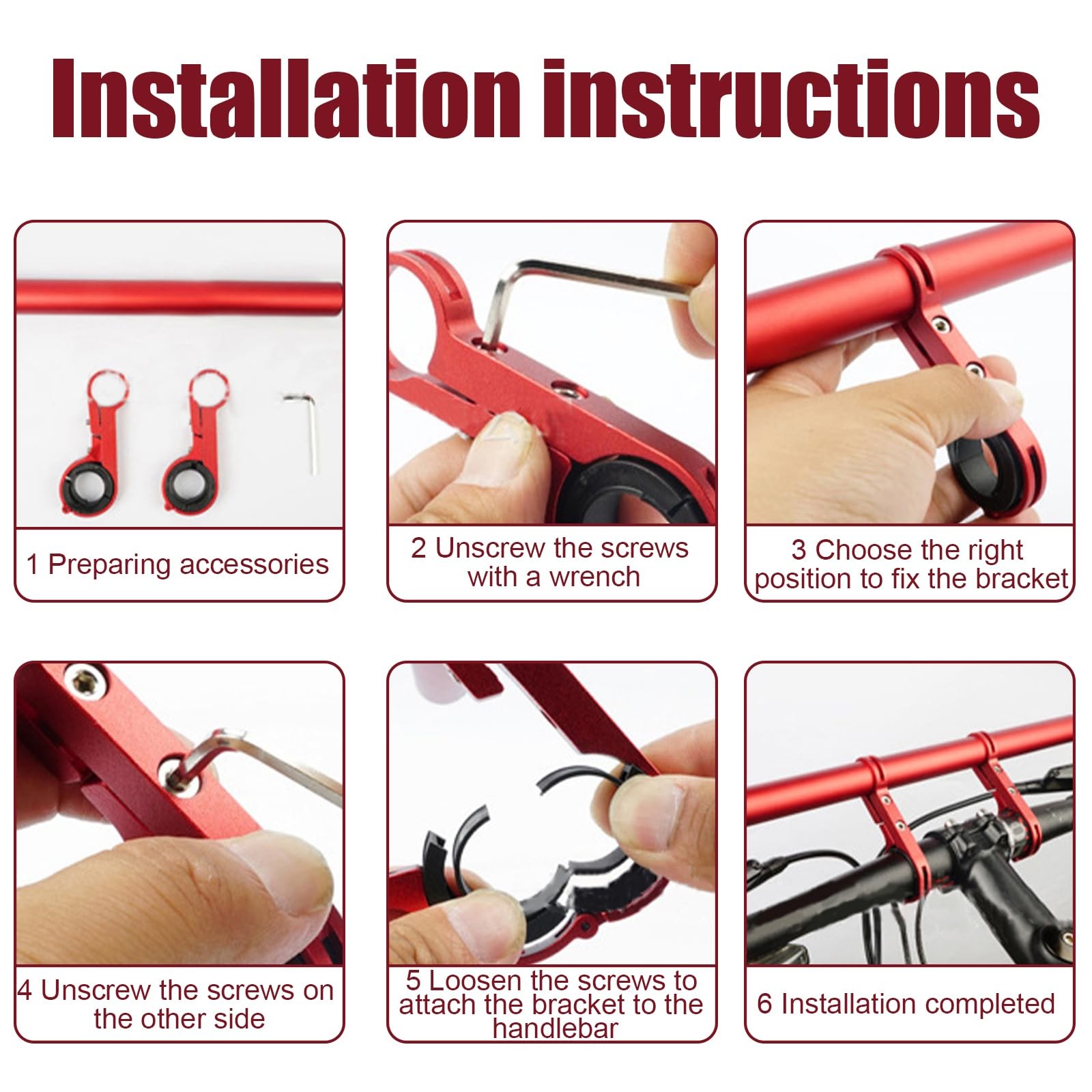20cm Professional Handlebar Extension Frame Bike Extend Bracket Red