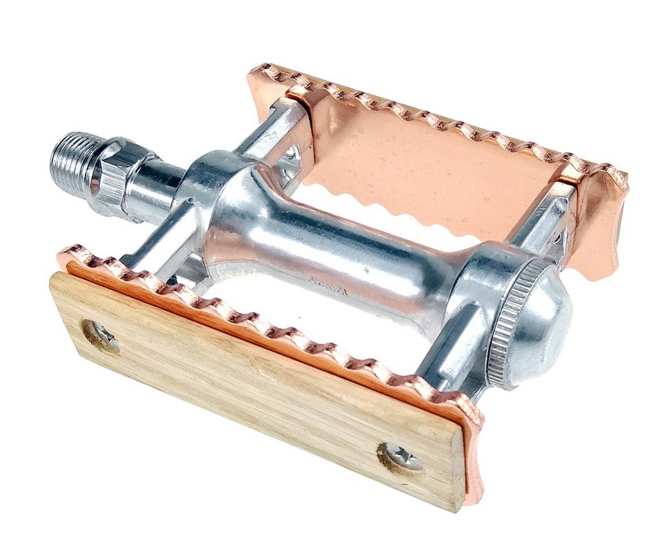 Vintage Wood Aluminum Road MTB Mountain Bike Bicycle Pedal Fixie Flat Pedals