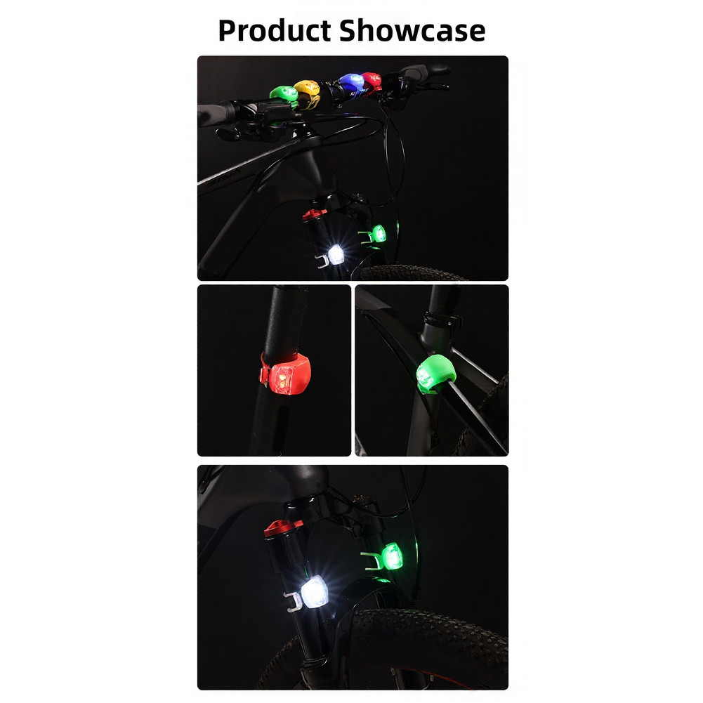 LED Mountain Bike Lights Set Front + Rear for Trail and Road Cycling Safety