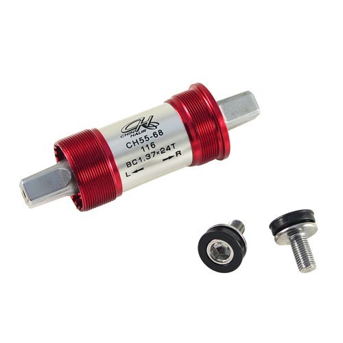 CHIN HAUR BB English Square Bottom Bracket Set Alloy Red Cups 68x116mm