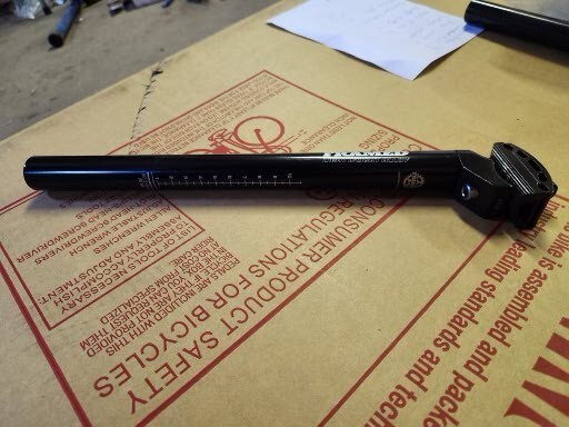 New Framed 27.2 x 350 mm Aluminum Gloss Black Seat Post MTB Fat 10.2 oz