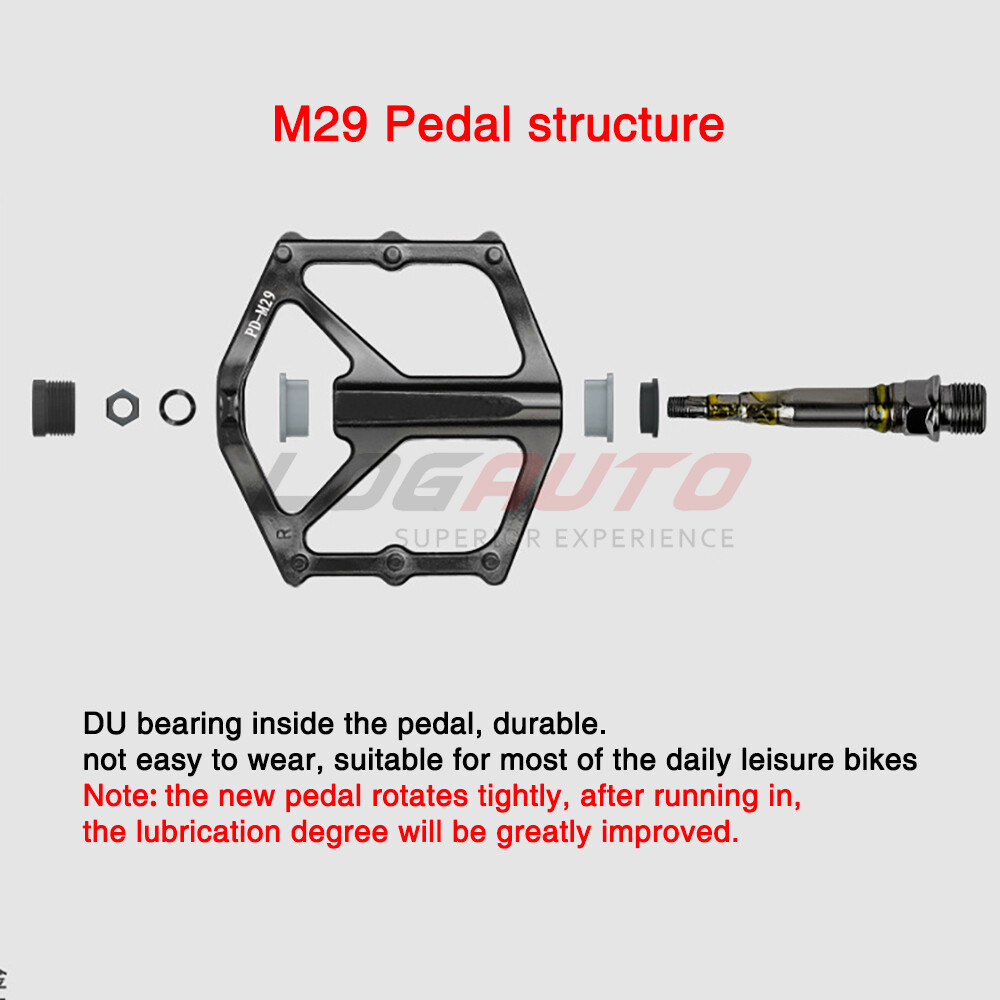 Anti-Slip MTB Bike Pedal DU Bearing 9/16″ Mountain Bicycle Sealed Flat Platform