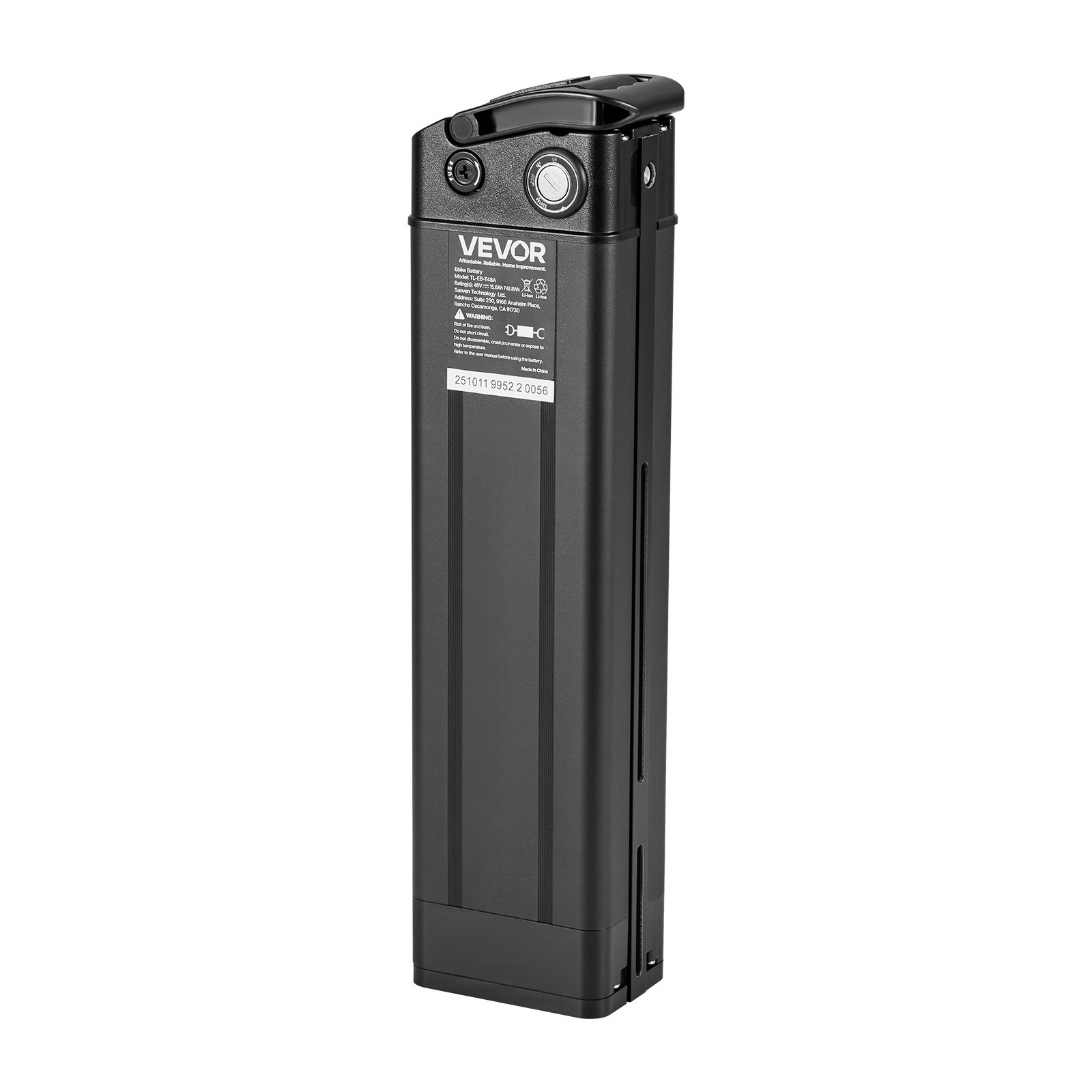 VEVOR Ebike Battery Electric Bike Lithium Battery 48V 15.6Ah for 1000W Motor BMS