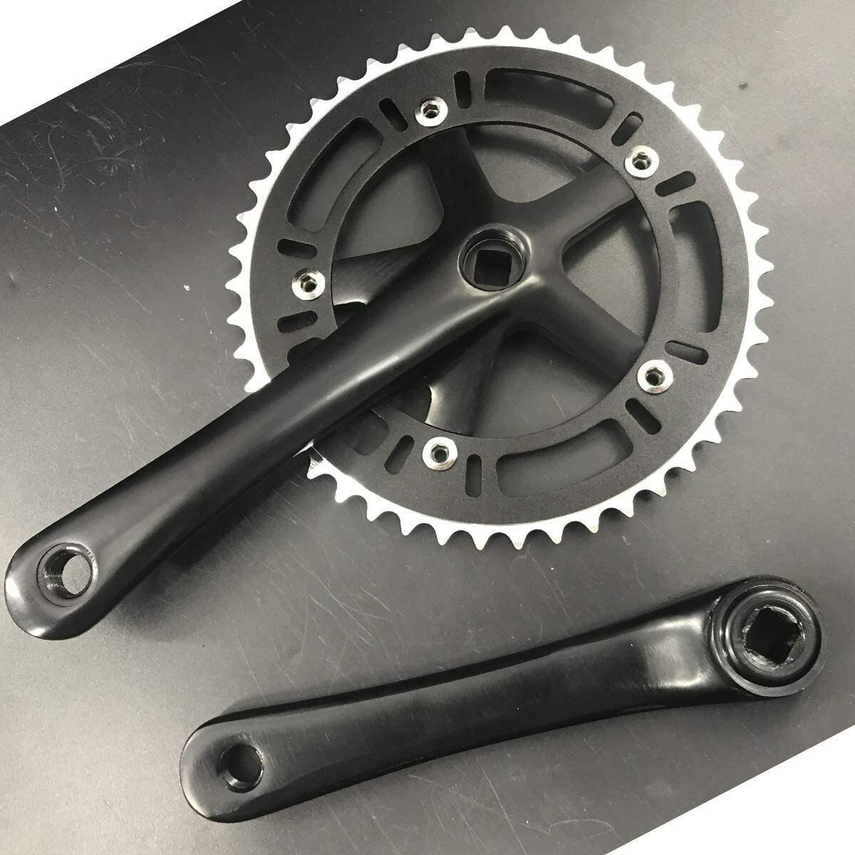 CDH Single Speed Crankset 46T 170mm Crankarms 130 BCD (Black) Mountain Road Bike