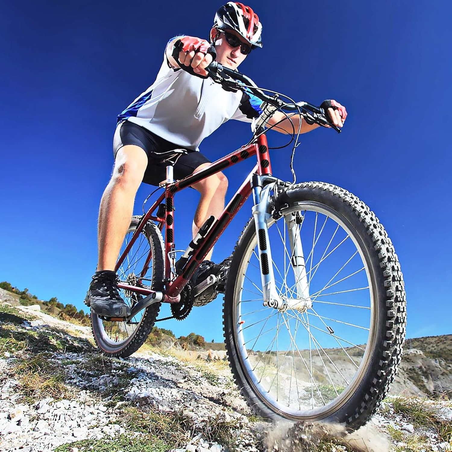 Durable 3 PCS Bike Frame Protective Stickers – Waterproof PVC Chainstay Covers