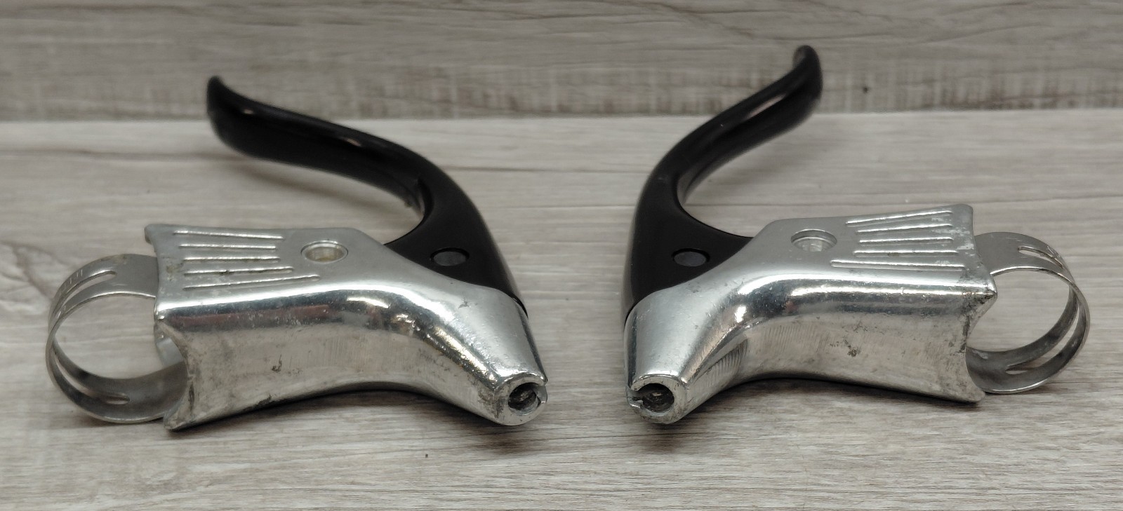 Vintage Modolo Drillium Brake Levers F/R Set Dual Cable Non-Aero Silver/Black