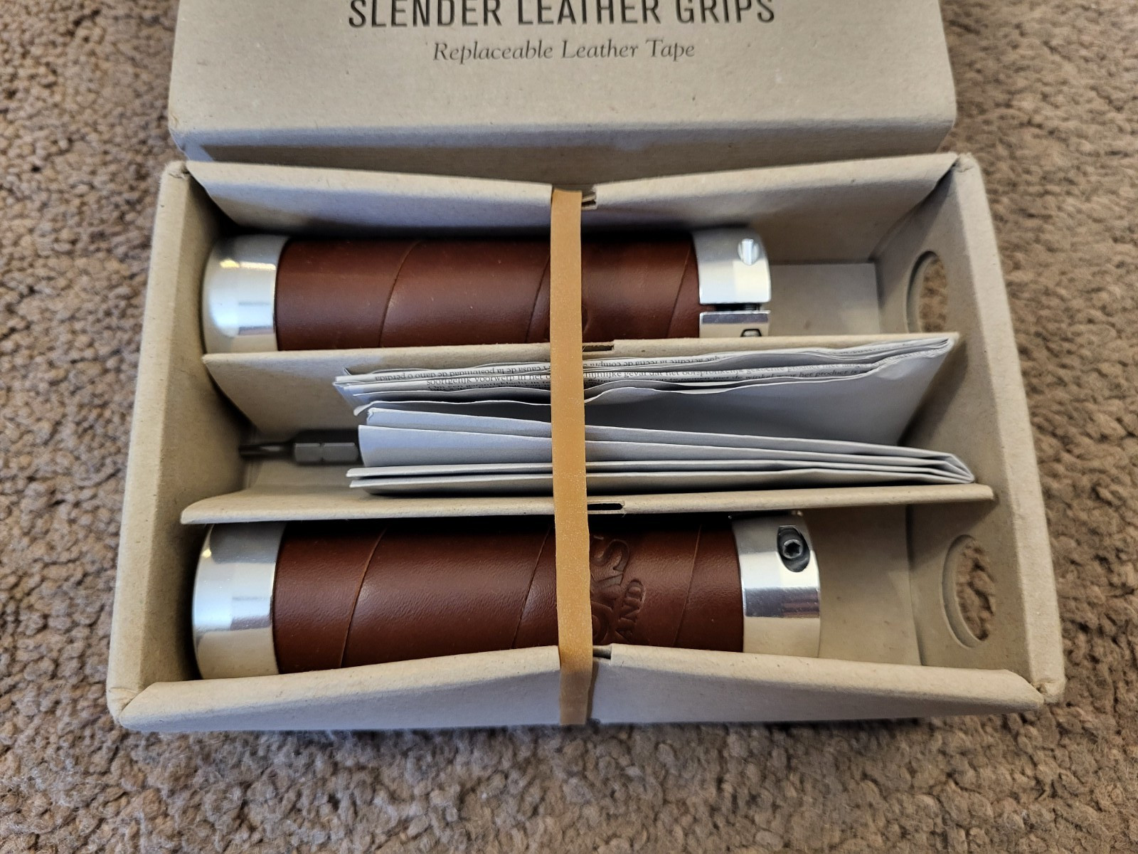 Brooks Slender Leather Bicycle Grips Brown Both Sized 100 mm