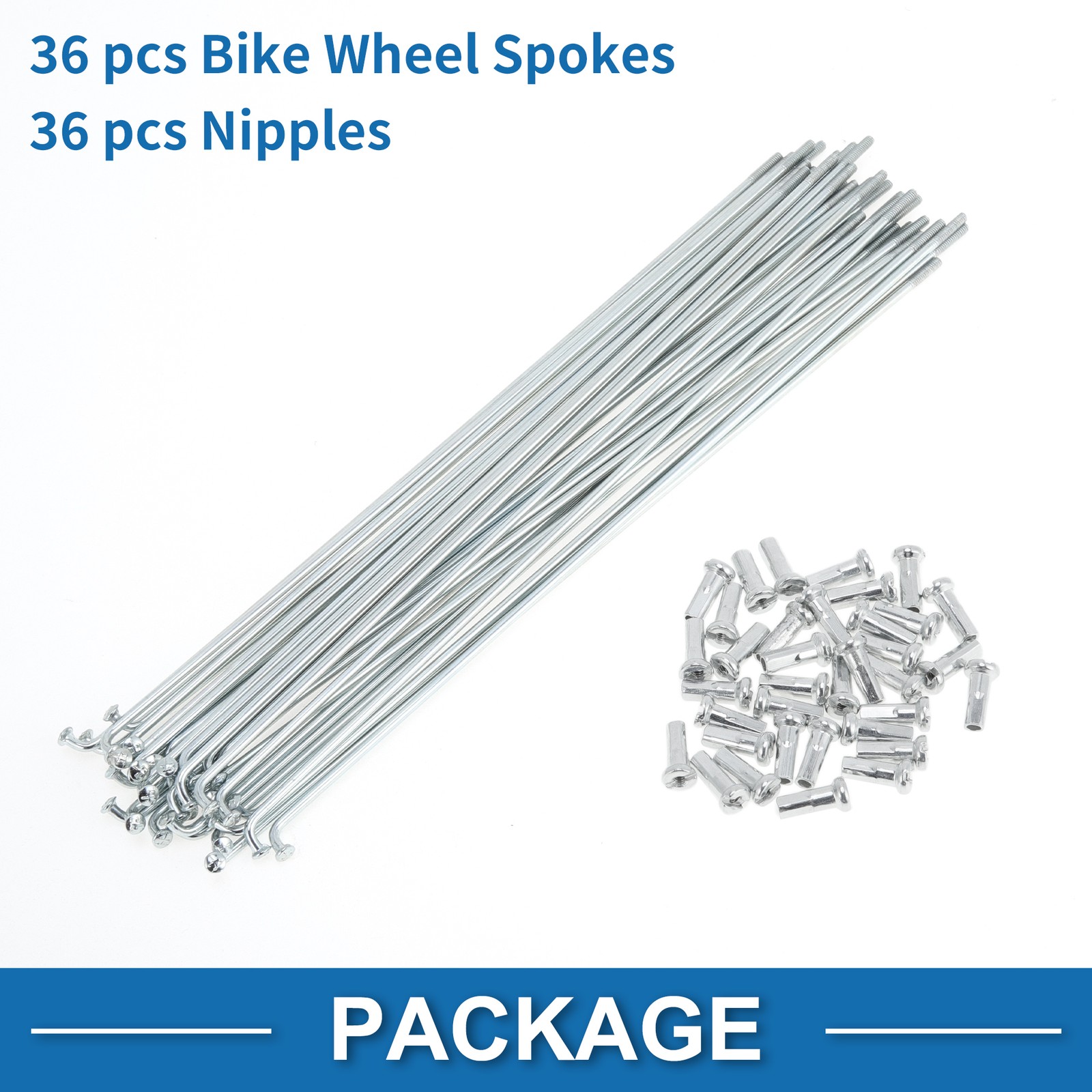 36 Set 14G Bicycle Spokes 193mm Bike Wheel Spokes Galvanized Carbon Steel
