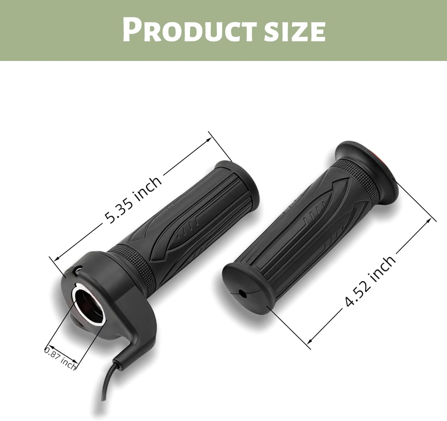 20X Full Twist Throttle Grip（SM Plug） for Ebike 12V-72V, Universal Electric Bike