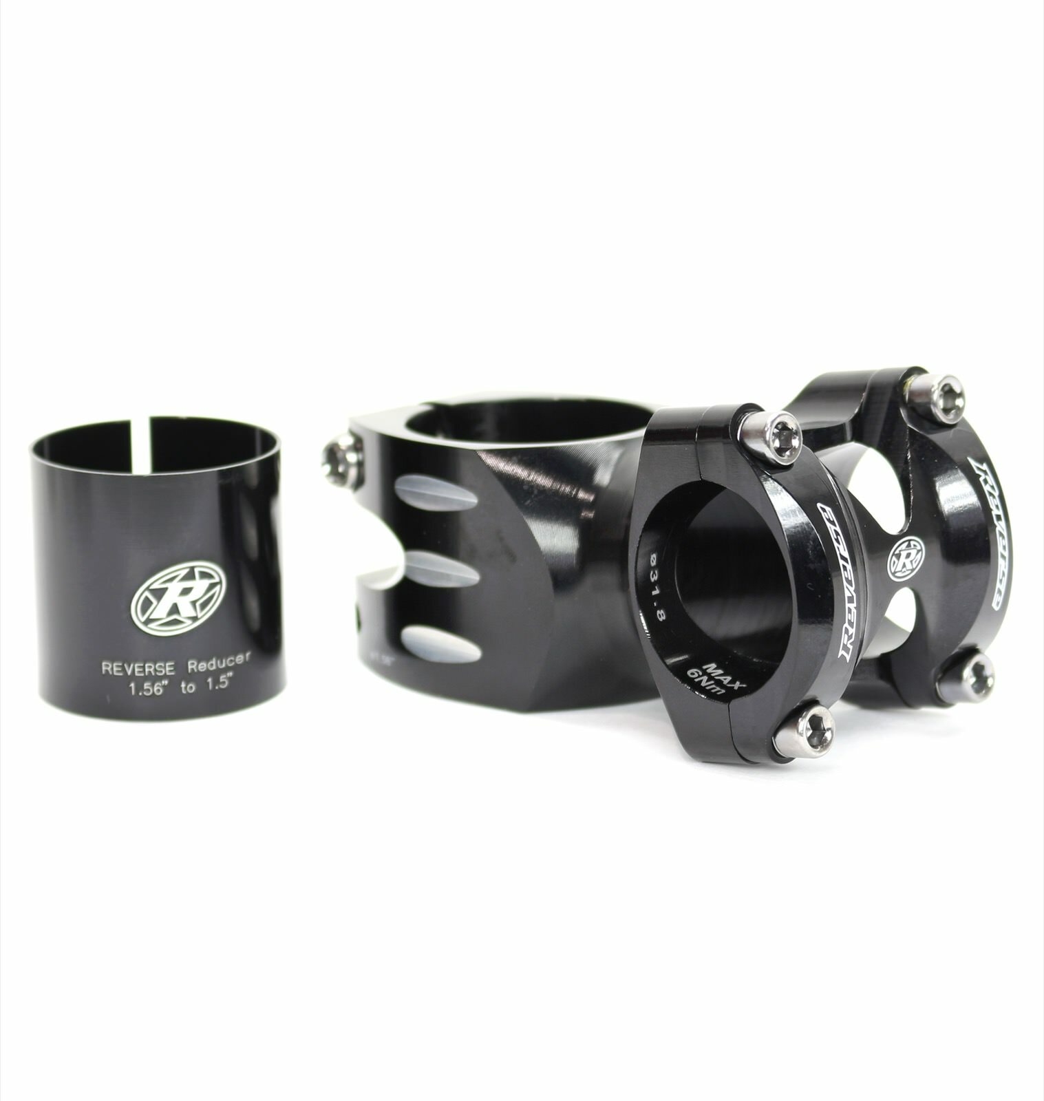 Reverse S-Trail Cannondale Stem, Fits 1.56″ and 1.5″ w/ shim 60mm length Black