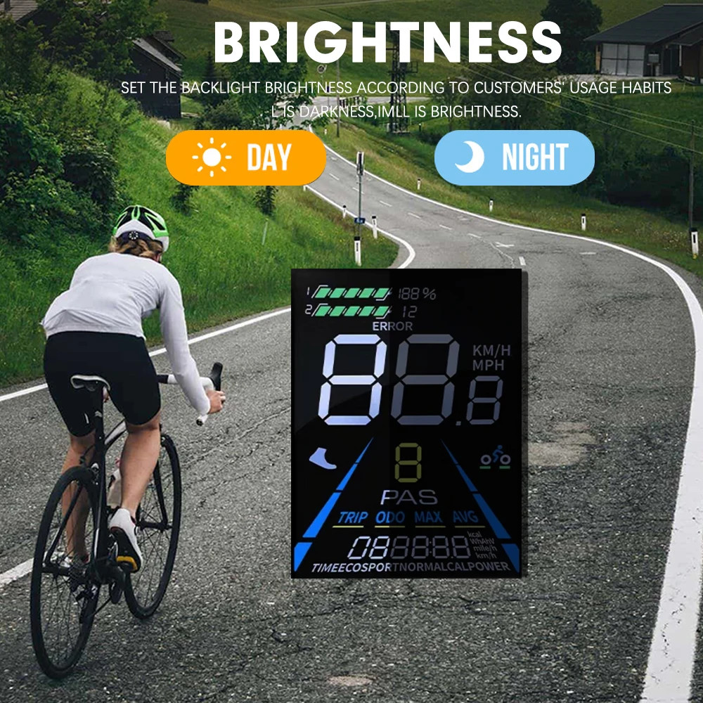 Electric Bike Display LCD Display Control SM/Waterproof Connection Plug 24V-72V