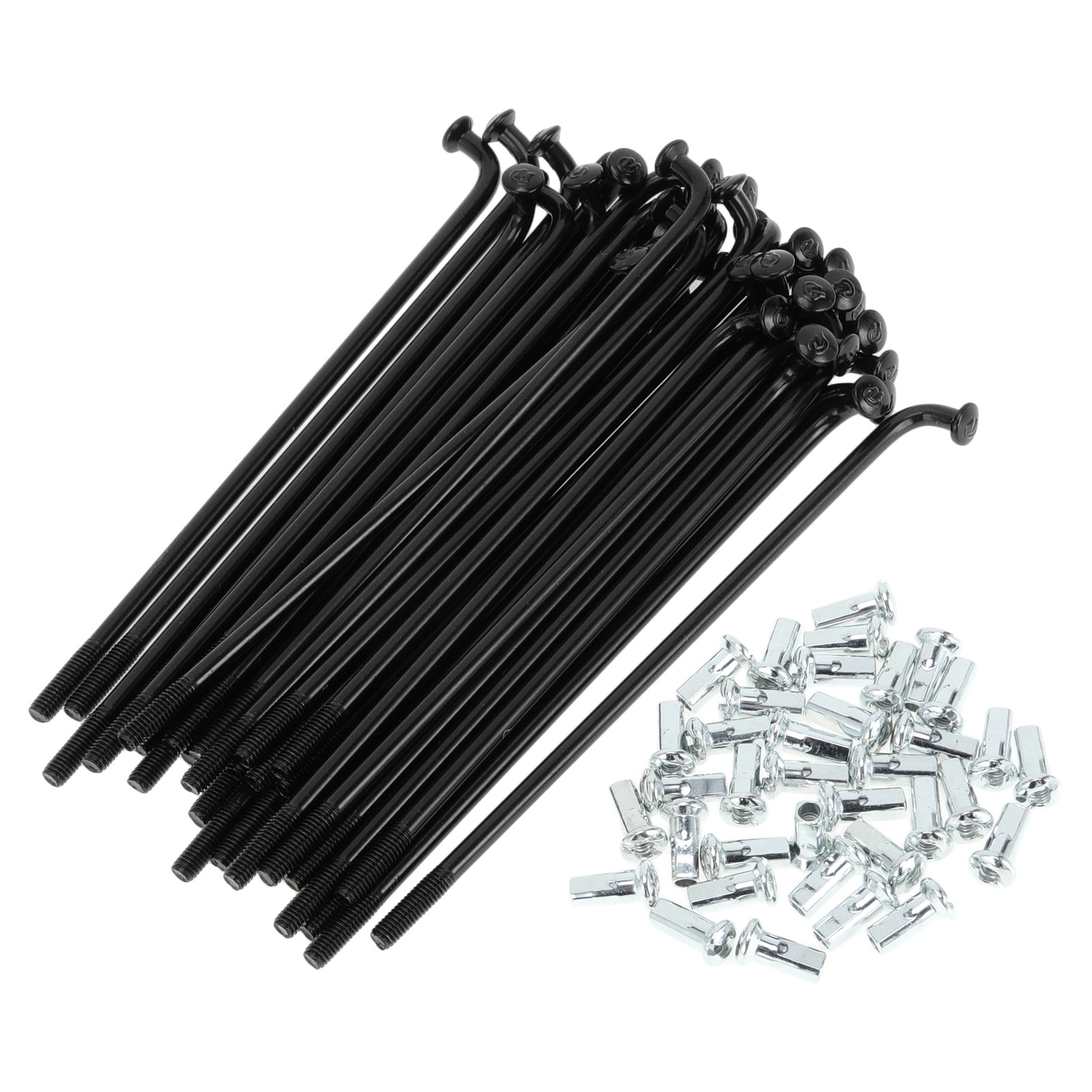 1 Set 12G 89mm Bike Spokes Nuts Carbon Steel Black Universal
