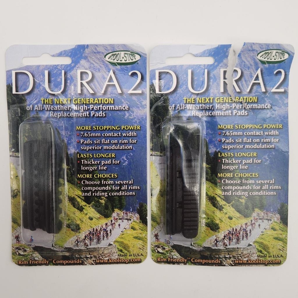 Kool Stop Dura 2 Road Bicycle Brake Pad Inserts Black TWO PAIRS 2X OPEN PACKAGE