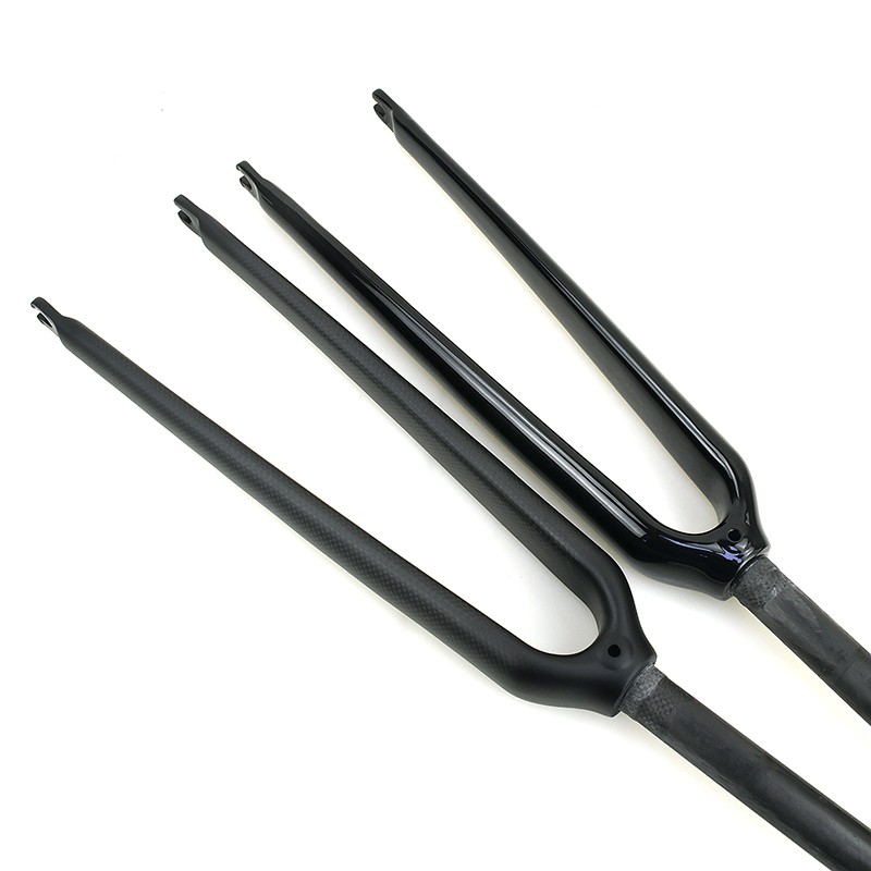 25.4mm Straight Tube Frok 3K Carbon Fiber Rigid Road Bike Fork 700C Rim Brack QR