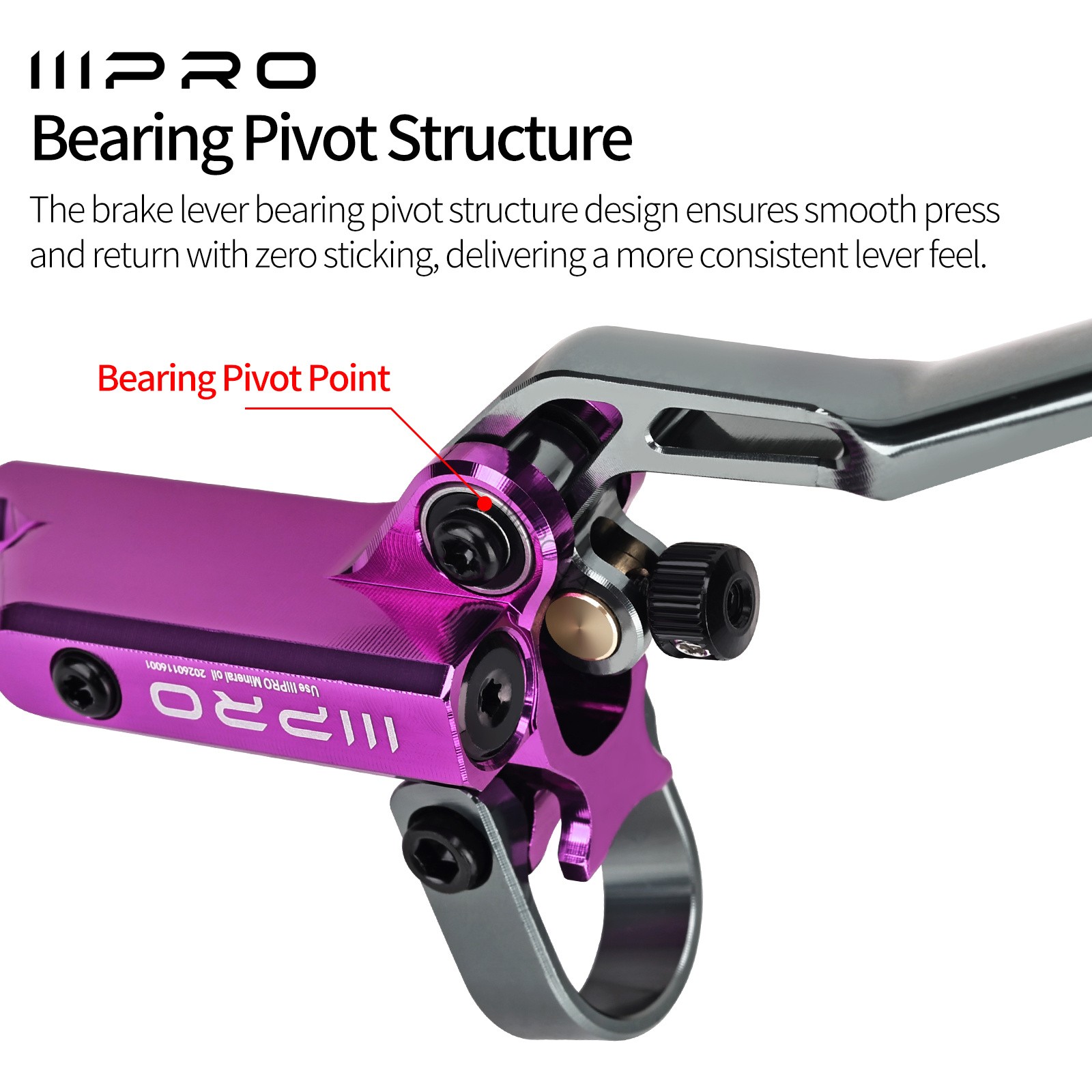 IIIPRO MTB Bike 4 Piston Hydraulic Disc Brake Lever Set Brake Caliper 800/1550mm