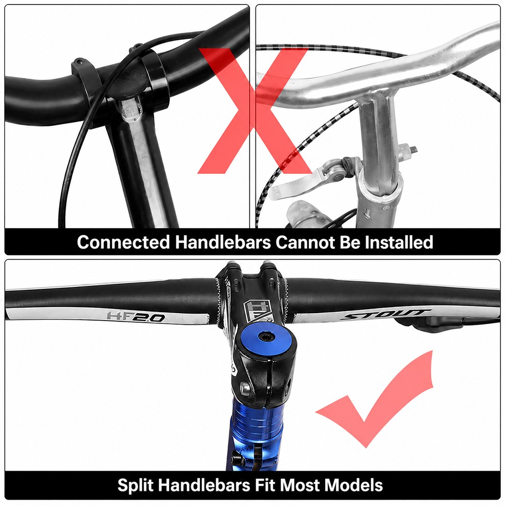 Bike Stem Riser 1-1/8″ Adjustable Handlebar Extender for Bicycle Road Bike MTB