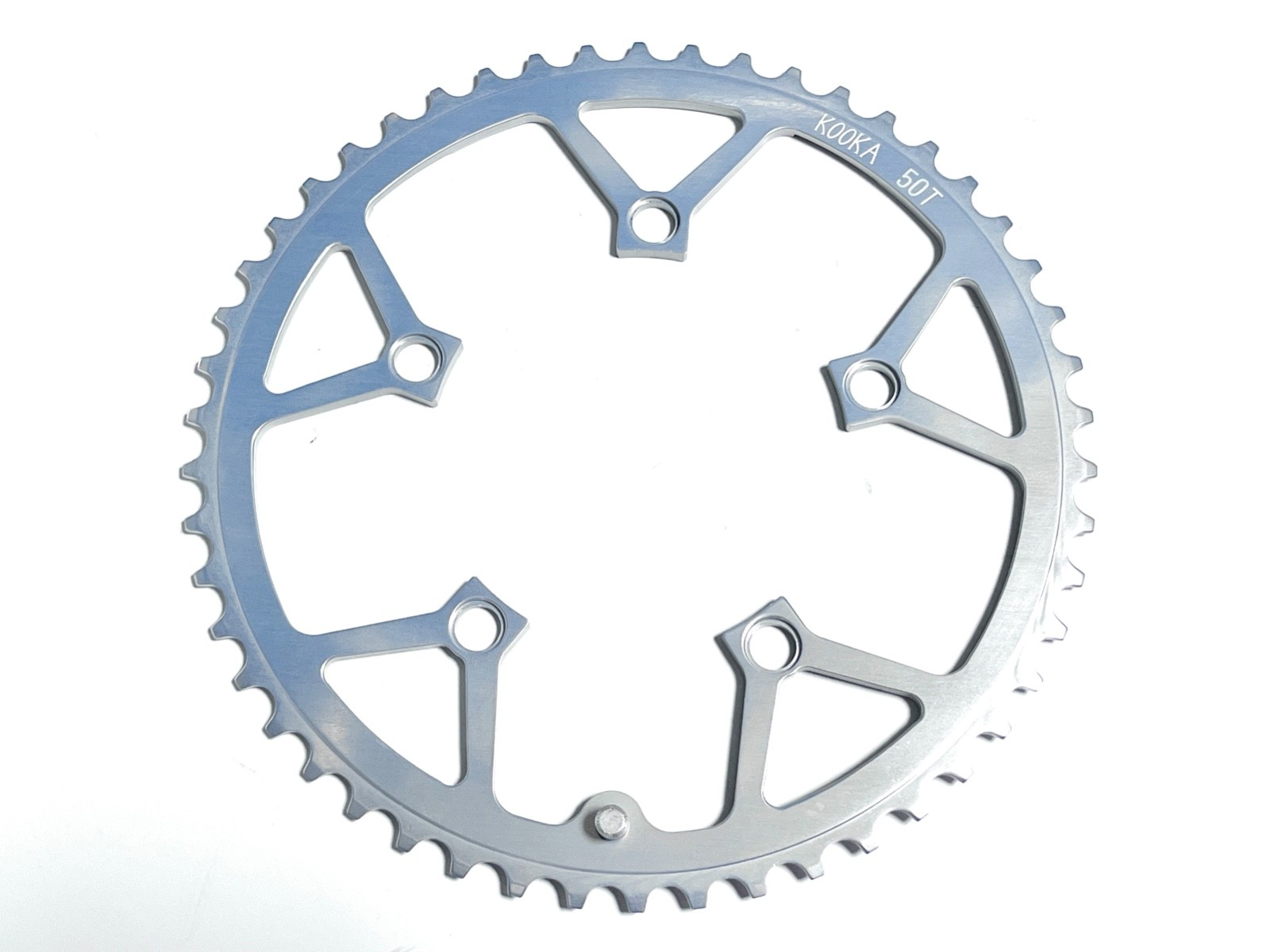 NOS KOOKA 50T 110BCD Chainring — 1990s USA CNC Alloy, Mint Silver