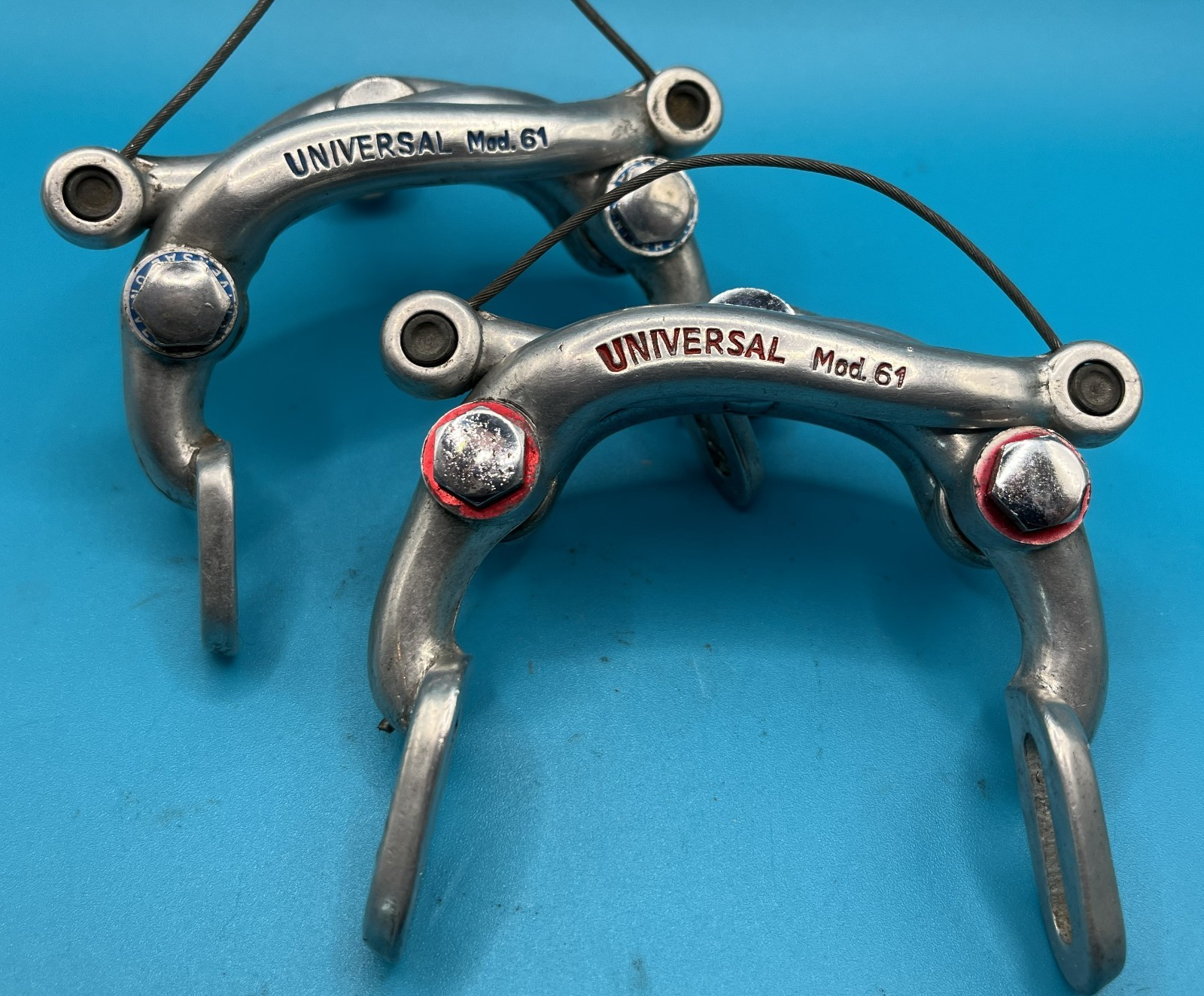 (8W) Vintage 60s – 70s Universal Model 61 centerpull brake calipers -F/R – Italy