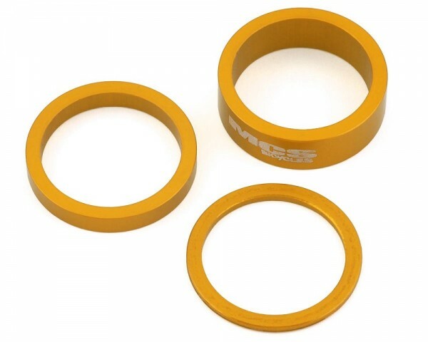 MCS ALUMINUM 1-1/8″ HEADSET SPACER KIT (3PACK) GOLD