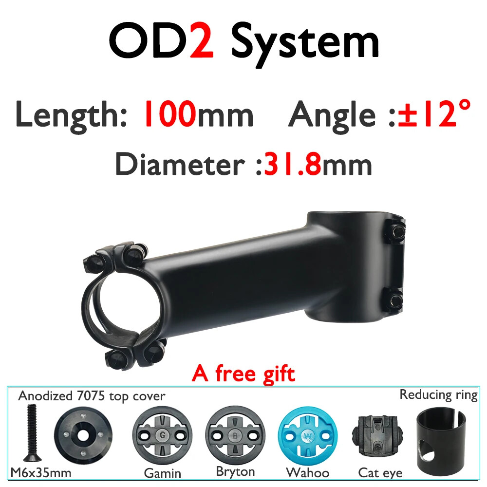 Road / Mountain Bike Carbon Stem 6° 12° 17° 60-120mm Fork Clamp Diameter 31.8mm