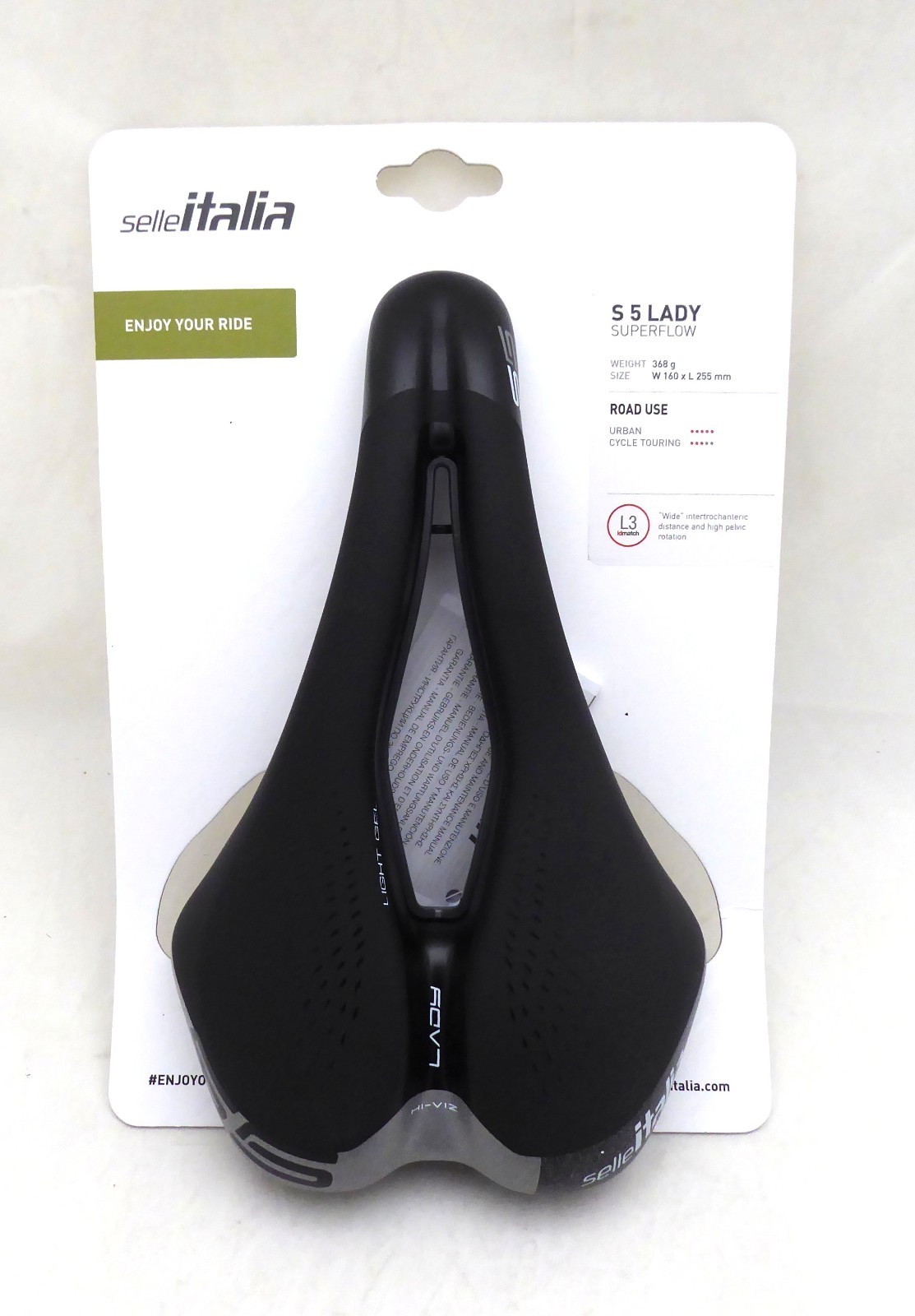 Selle Italia S 5 Lady Superflow Saddle – Black 160mm Width Chromoly Rails