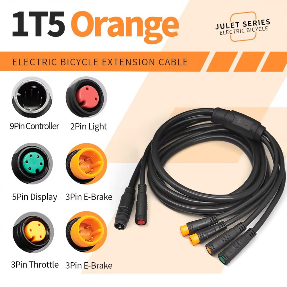 1T2/1T4/1T5 Julet E-bike Waterproof Connecting cable Controller Light Cable NEW